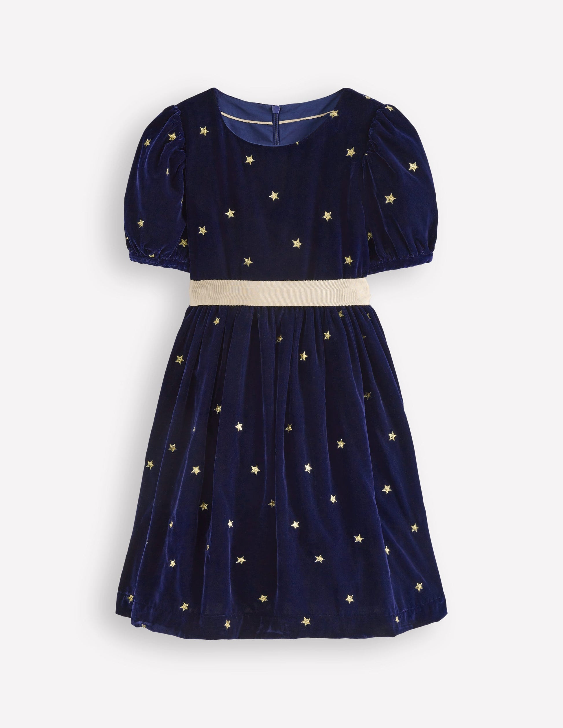 Velvet Party dress-College Navy Gold Stars-5