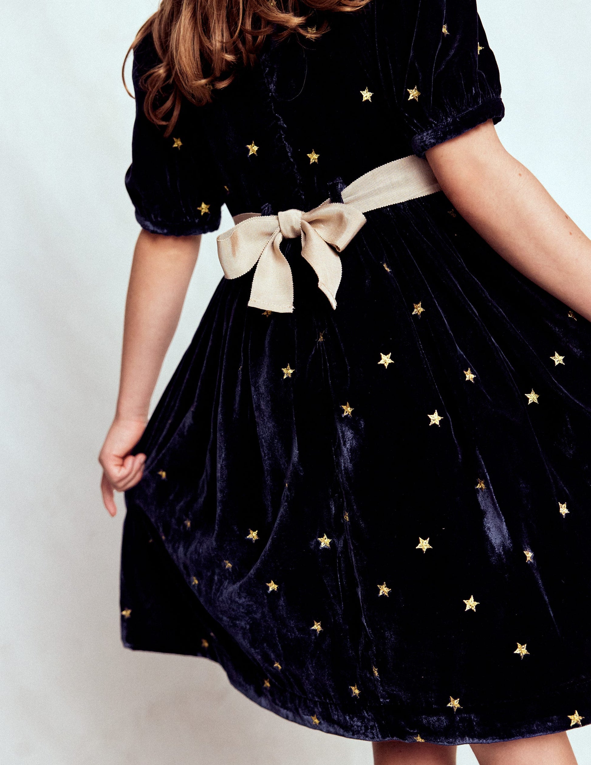 Velvet Party dress-College Navy Gold Stars | Boden UK Velvet Party dress-College Navy Gold Stars | Boden UK