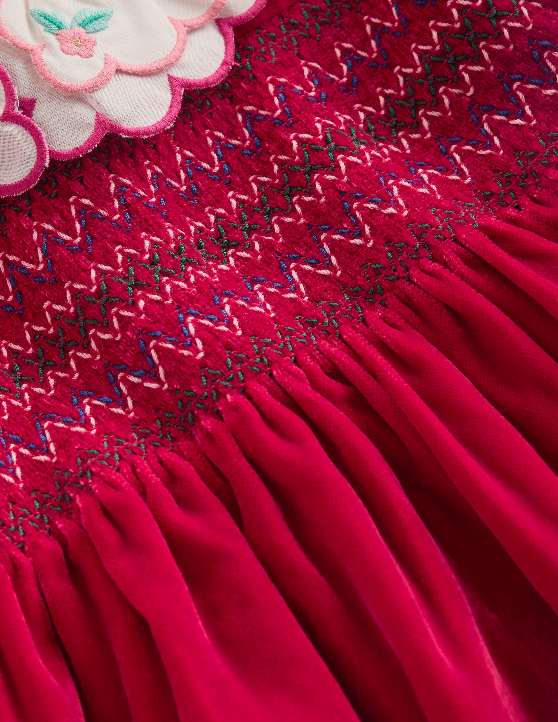 Cosy Collar Detail Smock Dress-Carmine Red-5