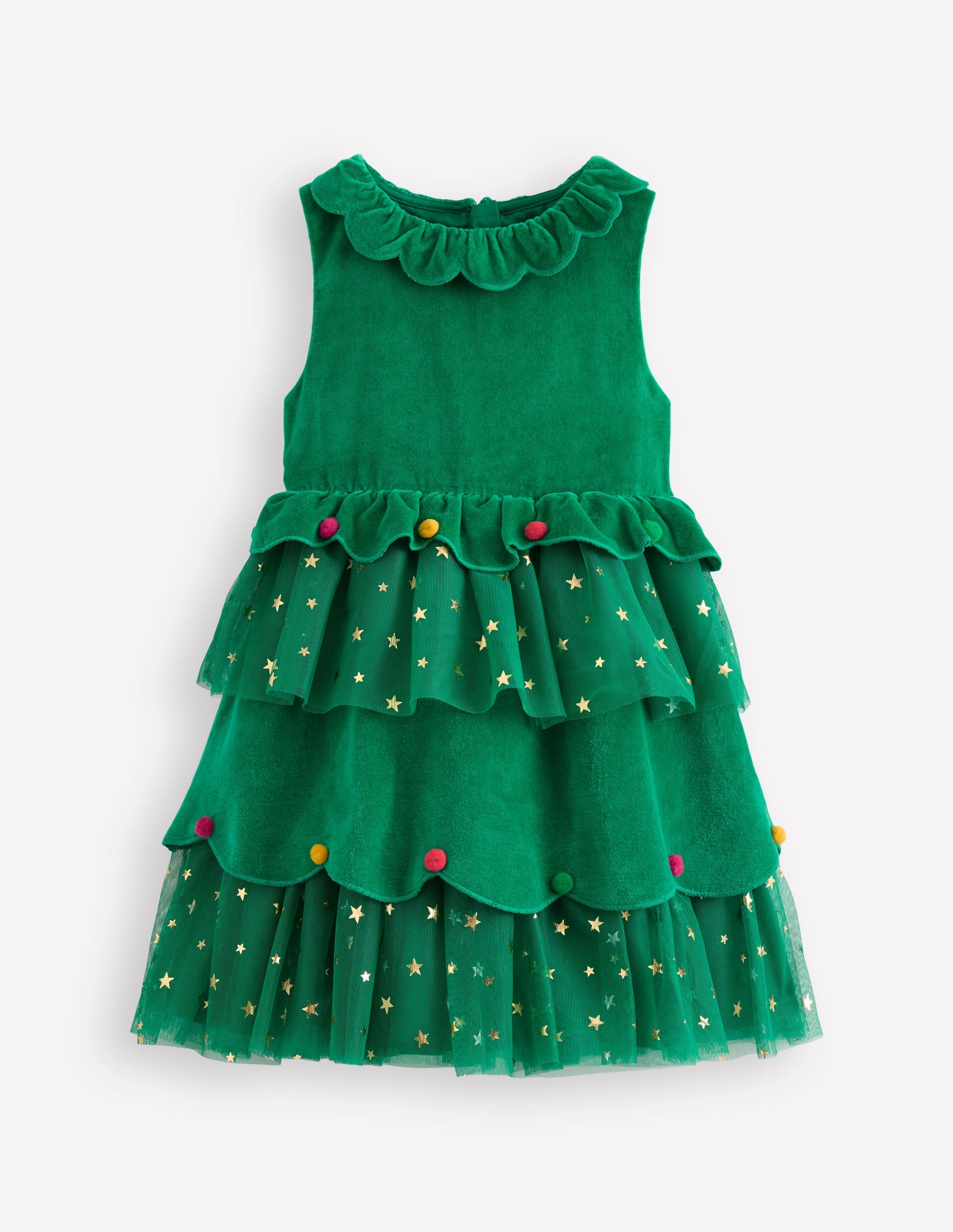 Christmas Tree Tulle Dress-Shady Green-1