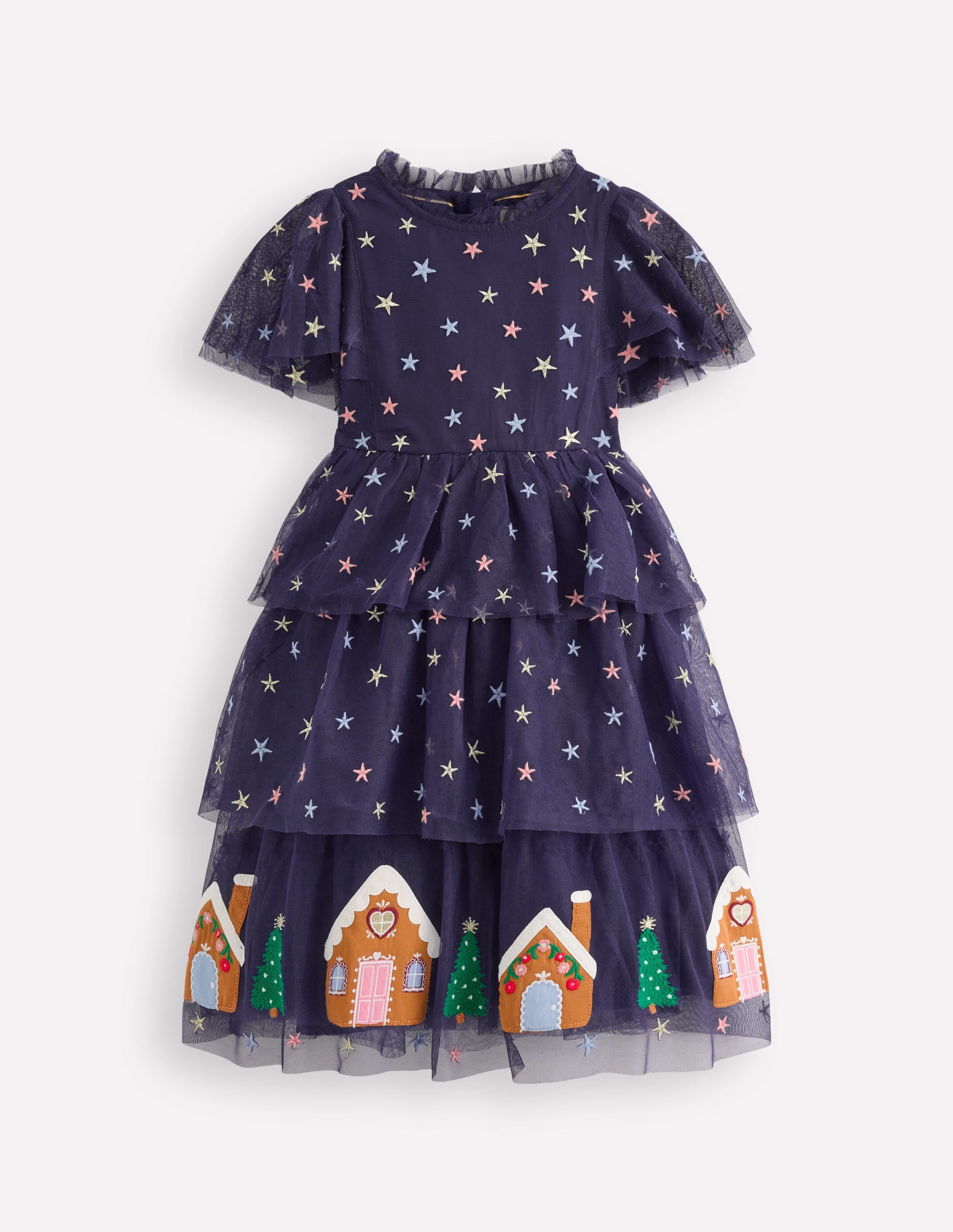 Tulle Tiered Gingerbread Dress-Medieval Blue - Image 4