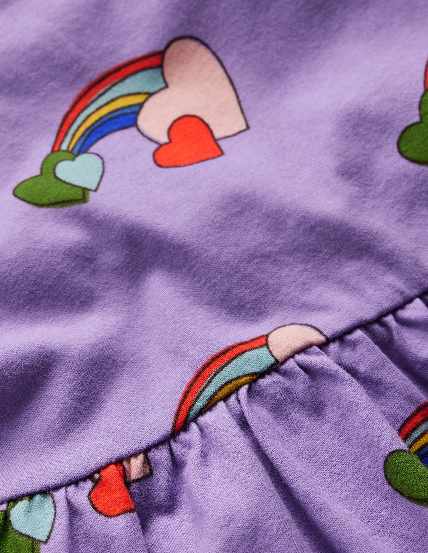 Blouson Sleeve Jersey Dress-Purple Love Rainbow