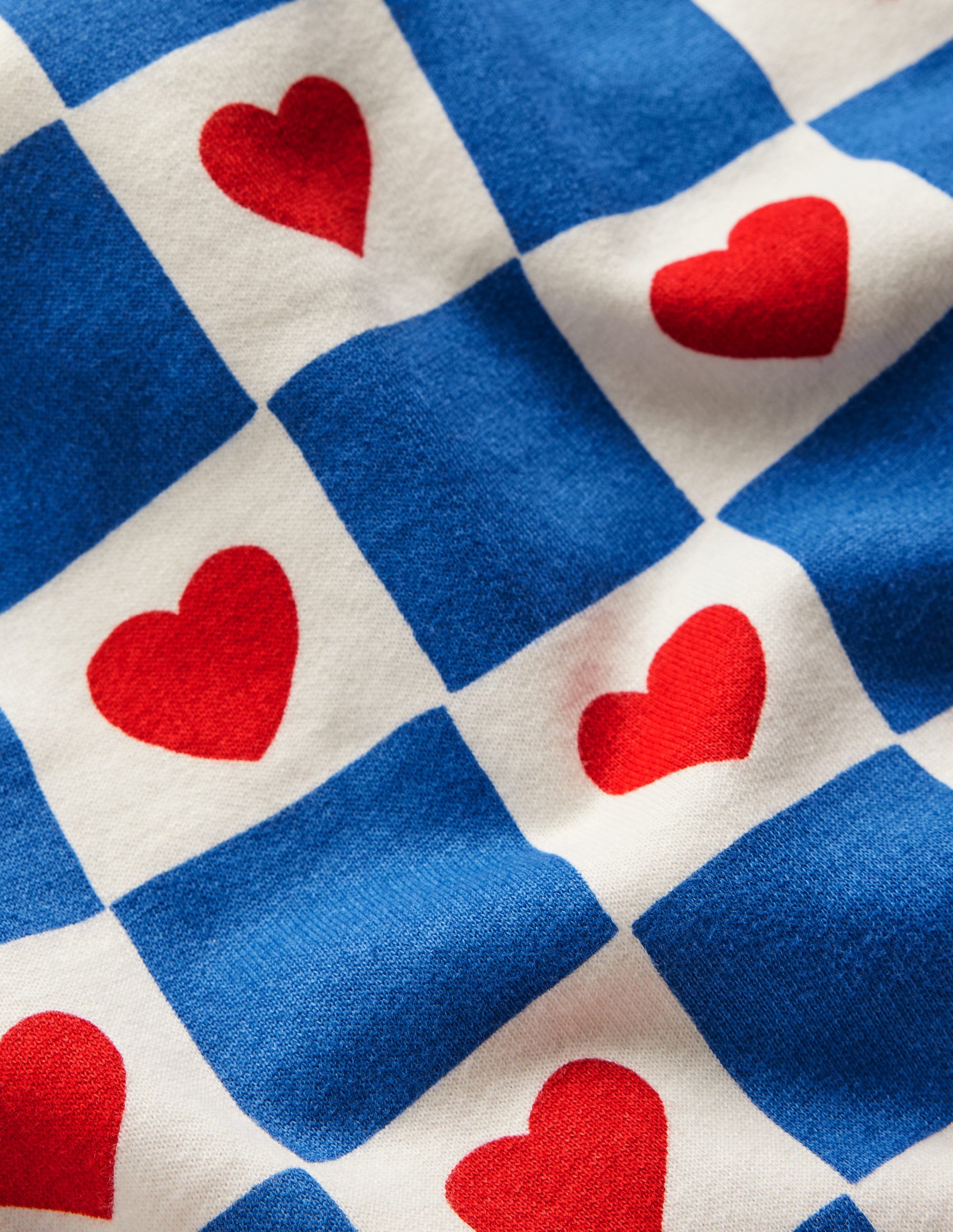 Relaxed Sweatshirt Dress-Blue Heart Stamp-5