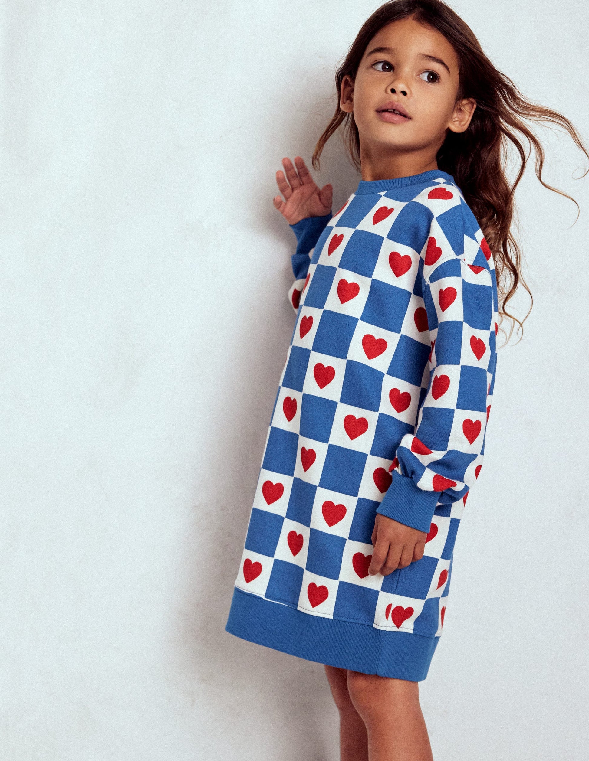mini boden sweatshirt dress Mini Boden Sweatshirt Dress Floral Eyelet Size 4-5 Preppy School Cottagecore