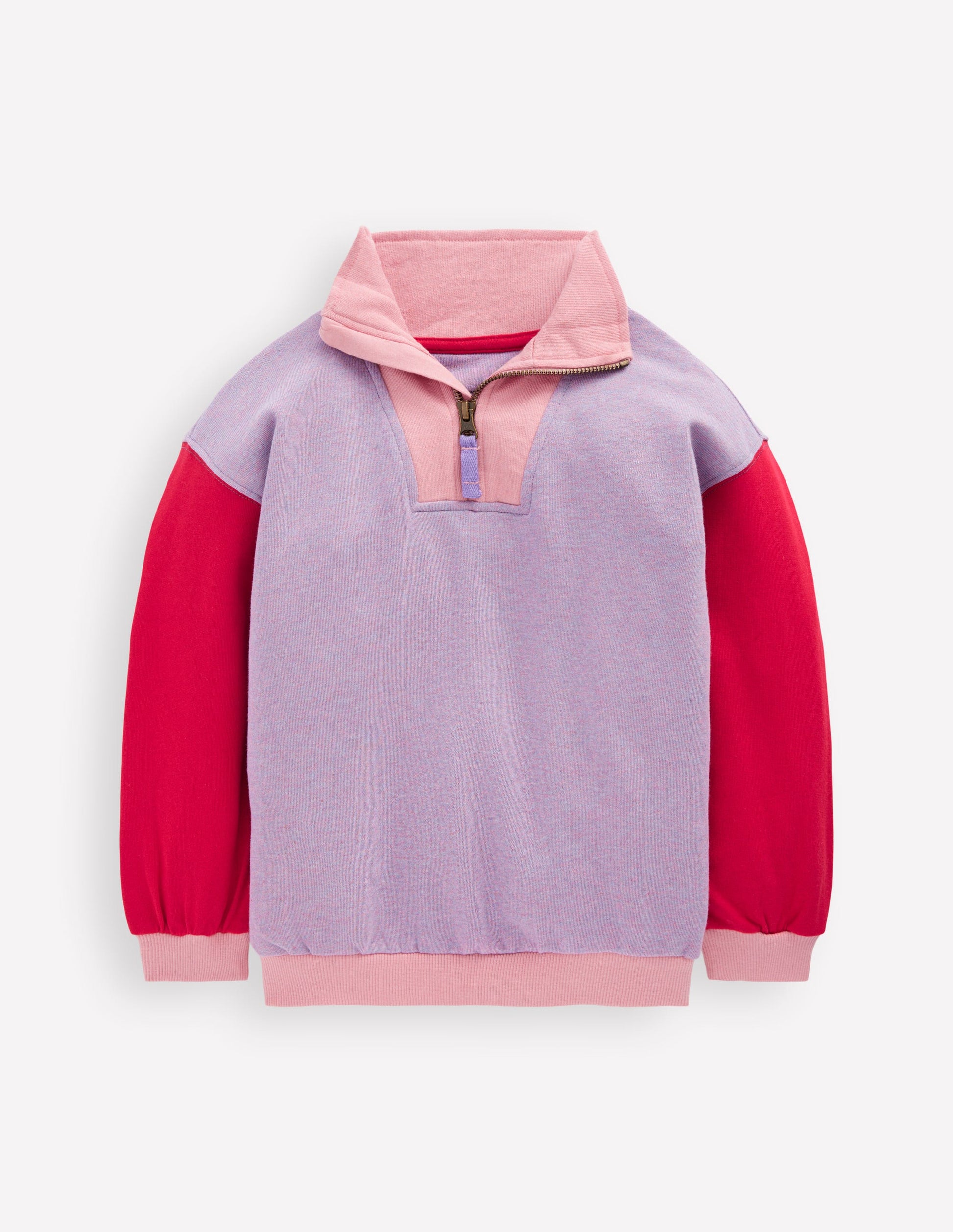 Half-zip Sweatshirt-Purple/Red-2