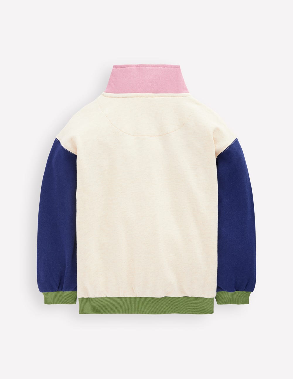Half-zip Sweatshirt-Oatmeal Marl Colourblock - Image 2