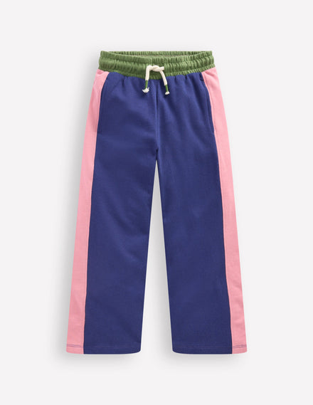 Wide Leg Colourblock Joggers-Starboard Blue Colourblock