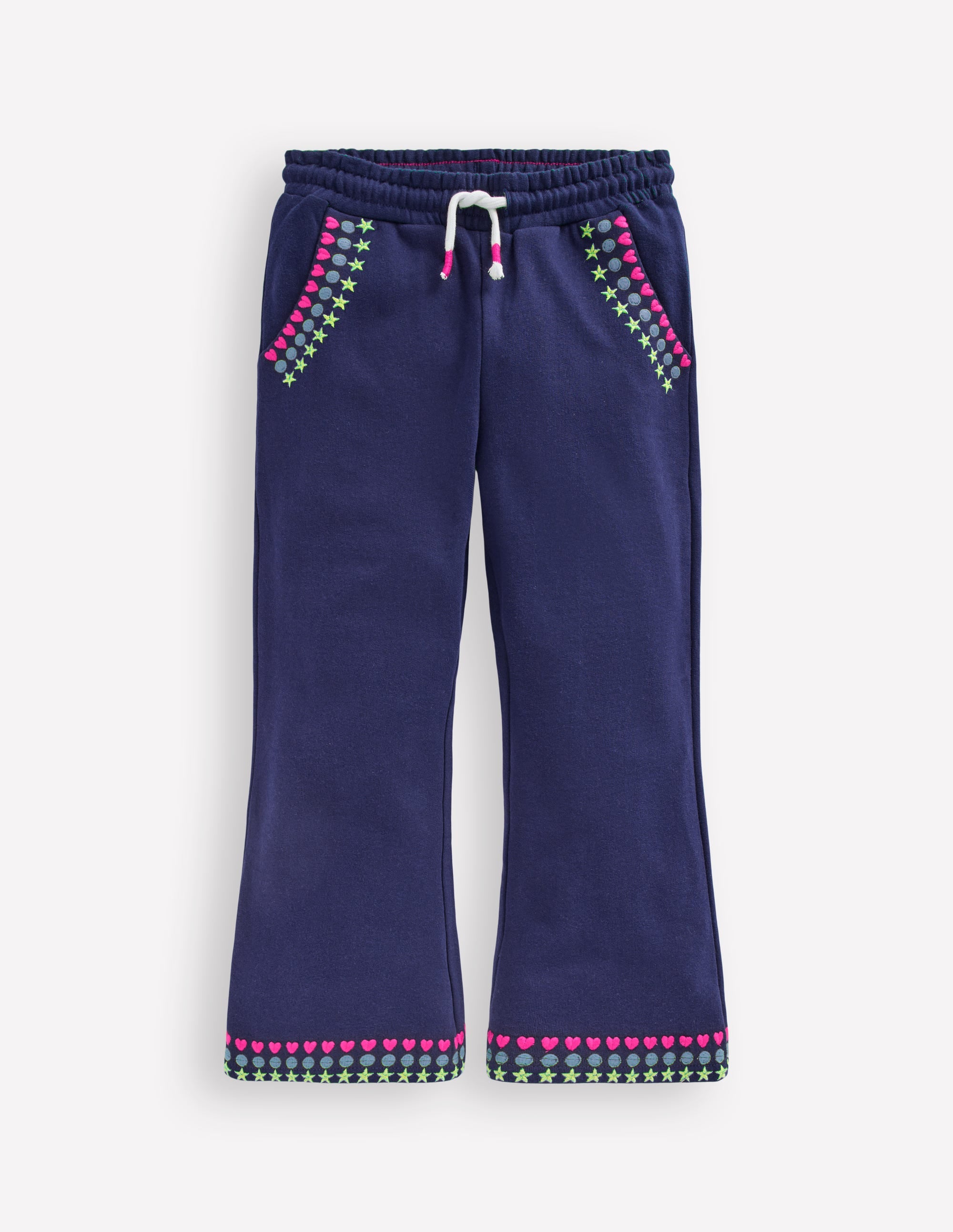 Embroidered Kickflare Joggers-College Navy Embroidery - Image 1