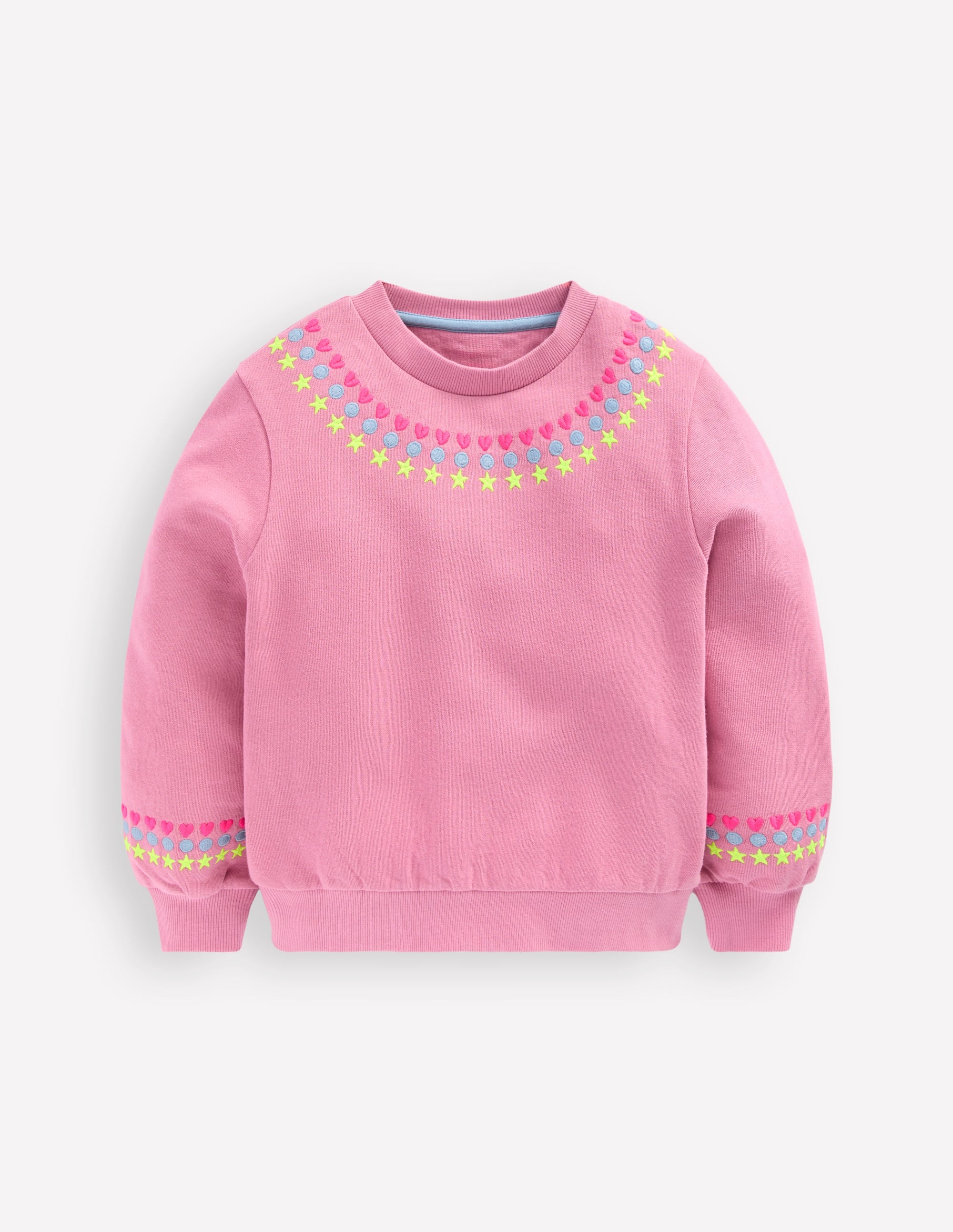 Embroidered Sweatshirt-Pink haze Embroidery - Image 1