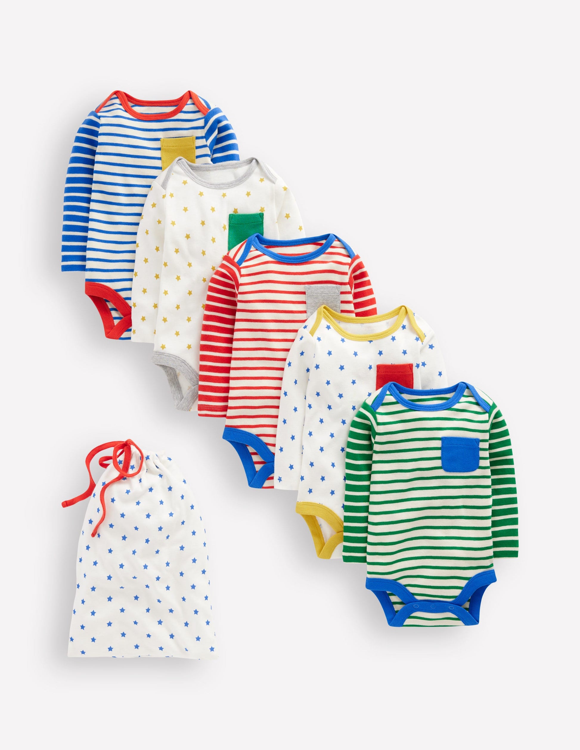 Striped 5 Pack Bodies-Multi Stripes/Stars-1