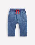 Cosy Lined Trousers-Blue Chambray