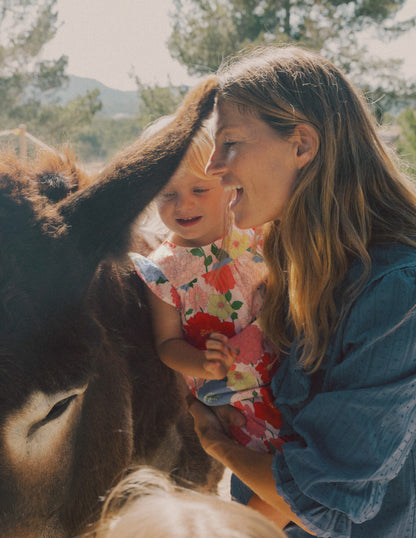 Ruffle Sleeve Romper-Multi Summer Garden-6