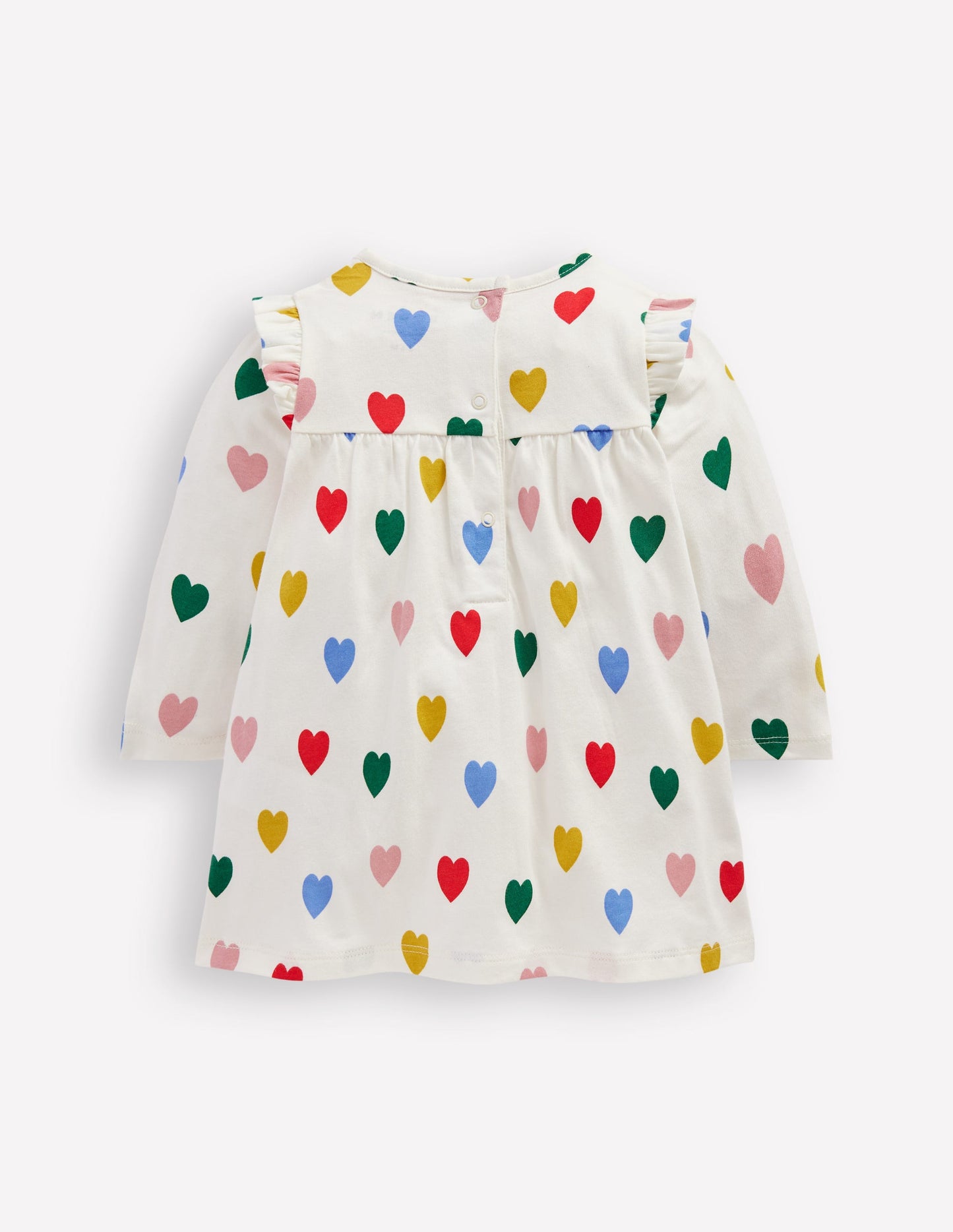 Printed Jersey Dress-Rainbow Hearts
