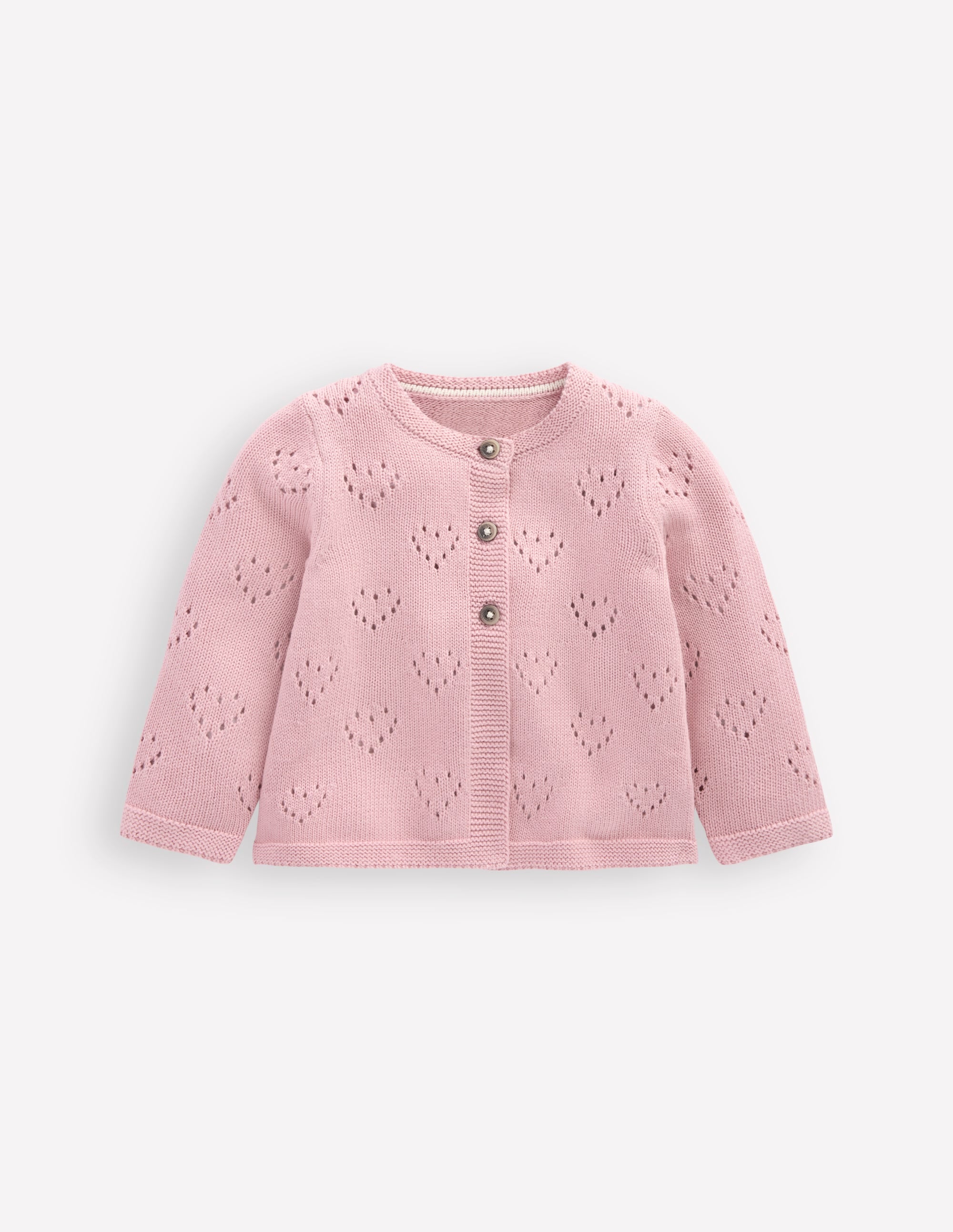 Pretty Pointelle Cardigan-Vintage Pink - Image 1