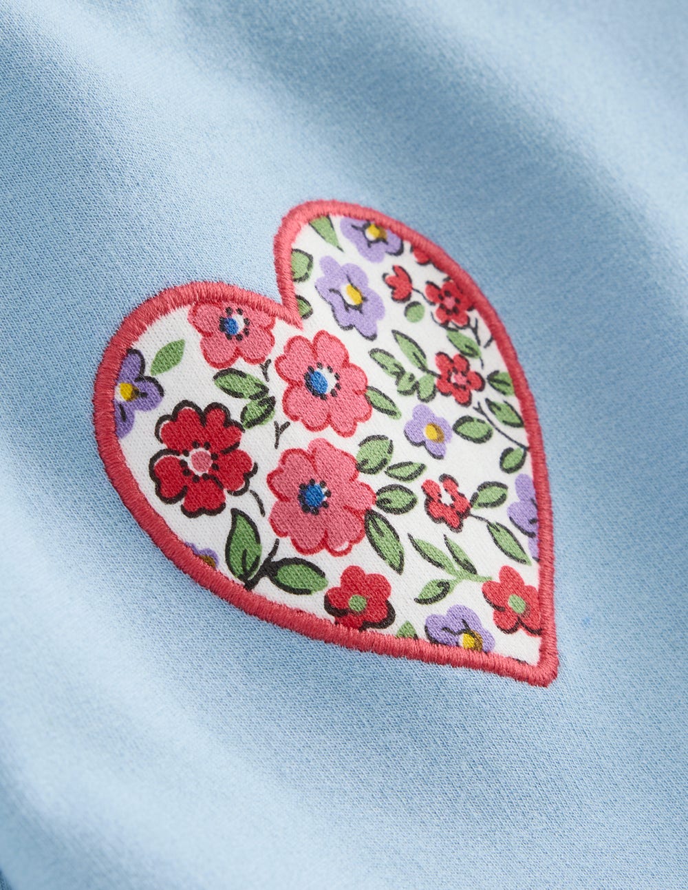 Appliqué Jersey Play Set-Blue Floral Hearts - Image 3