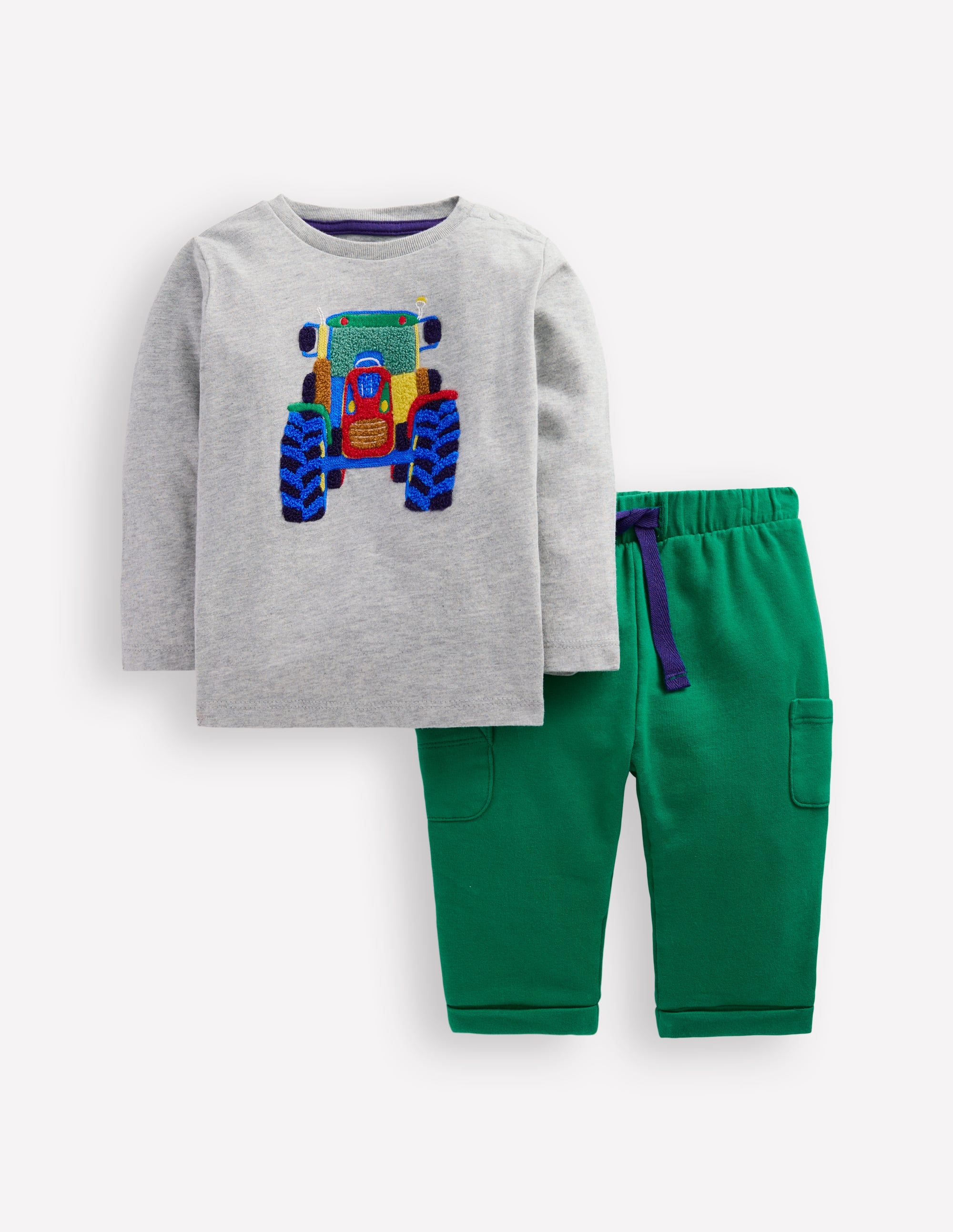 Appliqué Jersey Play Set-Grey Tractor - Image 1