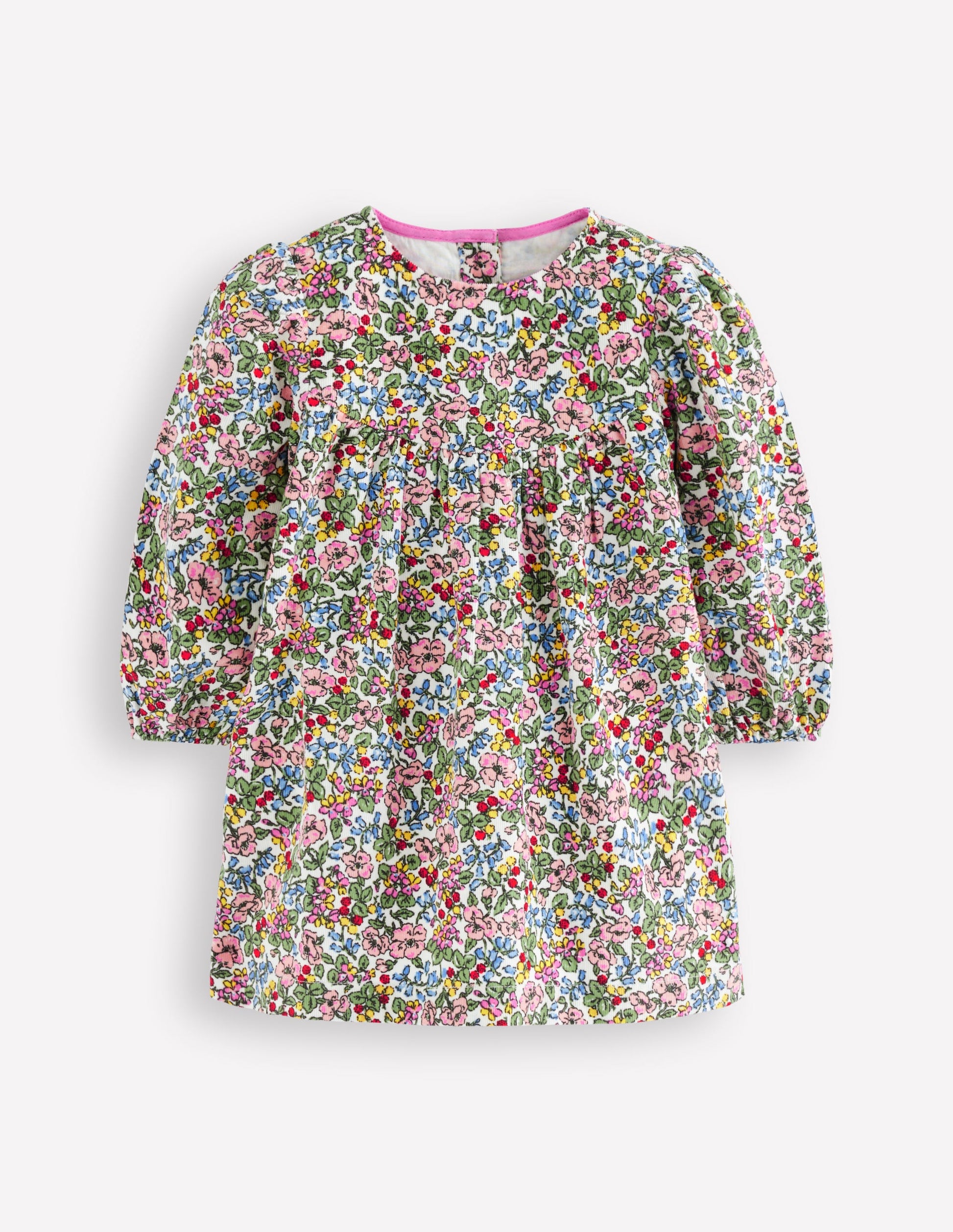 Yoke Detail Woven Dress-Coconut Berry Floral-1