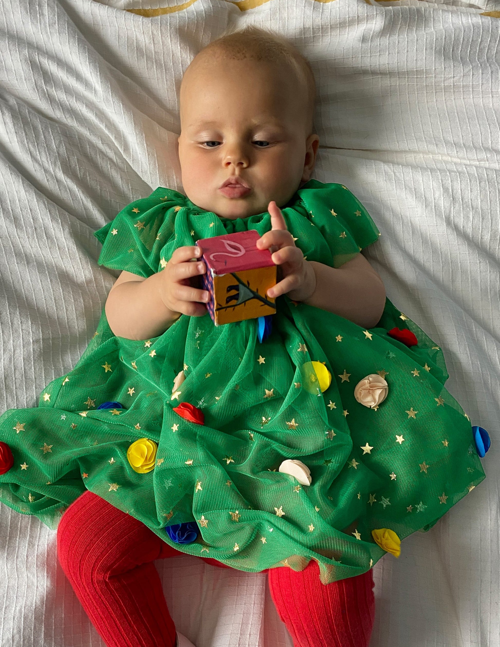 Layered Tulle Dress-Green Christmas Tree-4