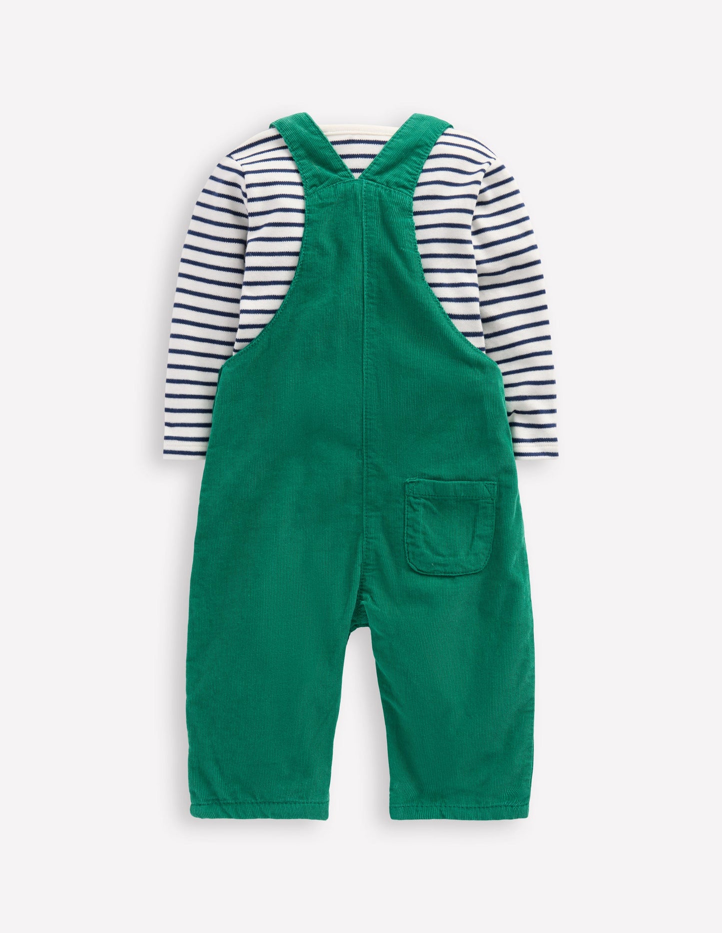 Novelty Cord Dungarees Set-Jewel Green