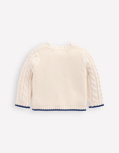Heritage Cable Cardigan-Ecru Marl-2