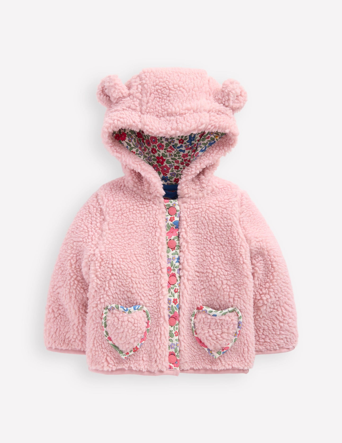 Girls Novelty Cosy Borg Jacket-Pink
