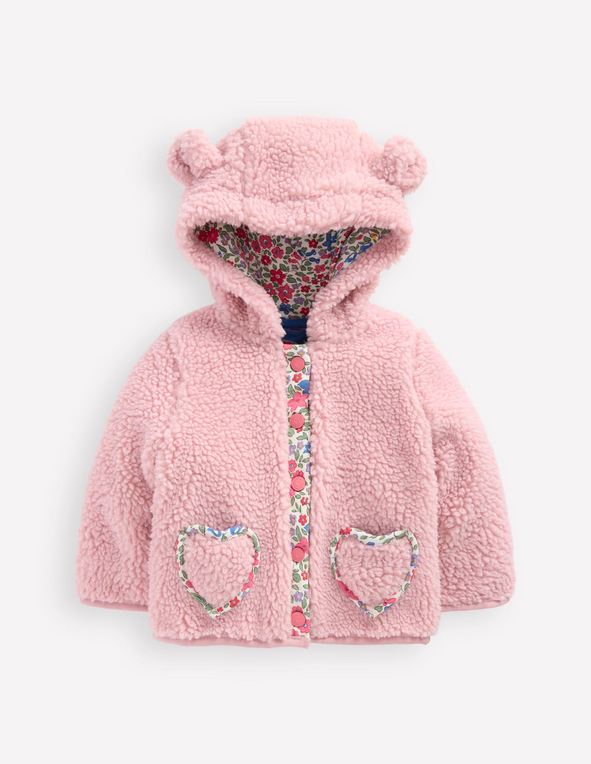 Girls Novelty Cosy Borg Jacket-Pink-1