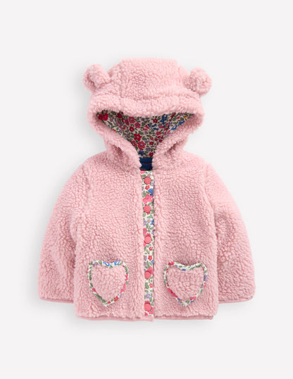 Girls Novelty Cosy Borg Jacket-Pink-1