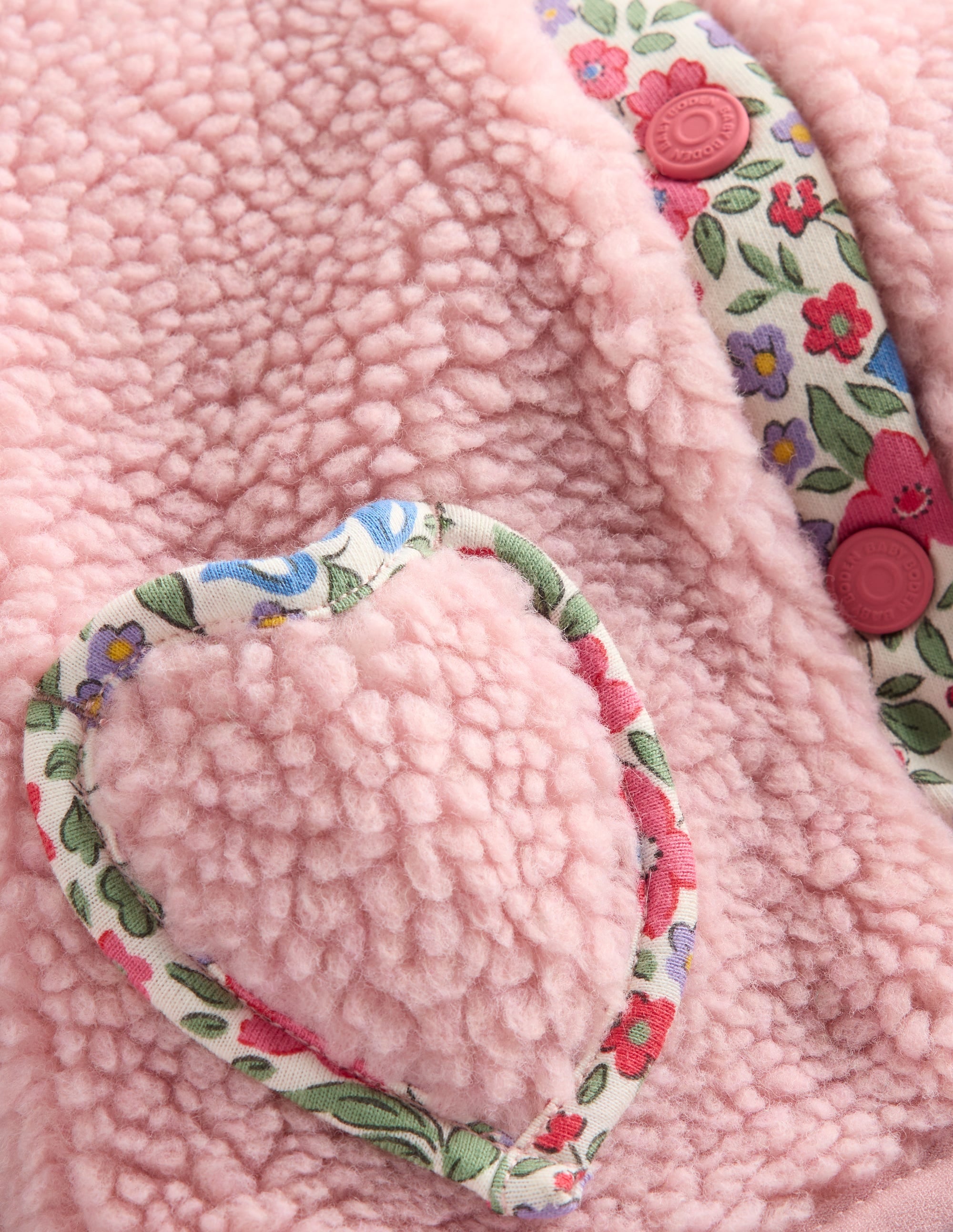 Novelty Cosy Borg Jacket-Pink - Image 3