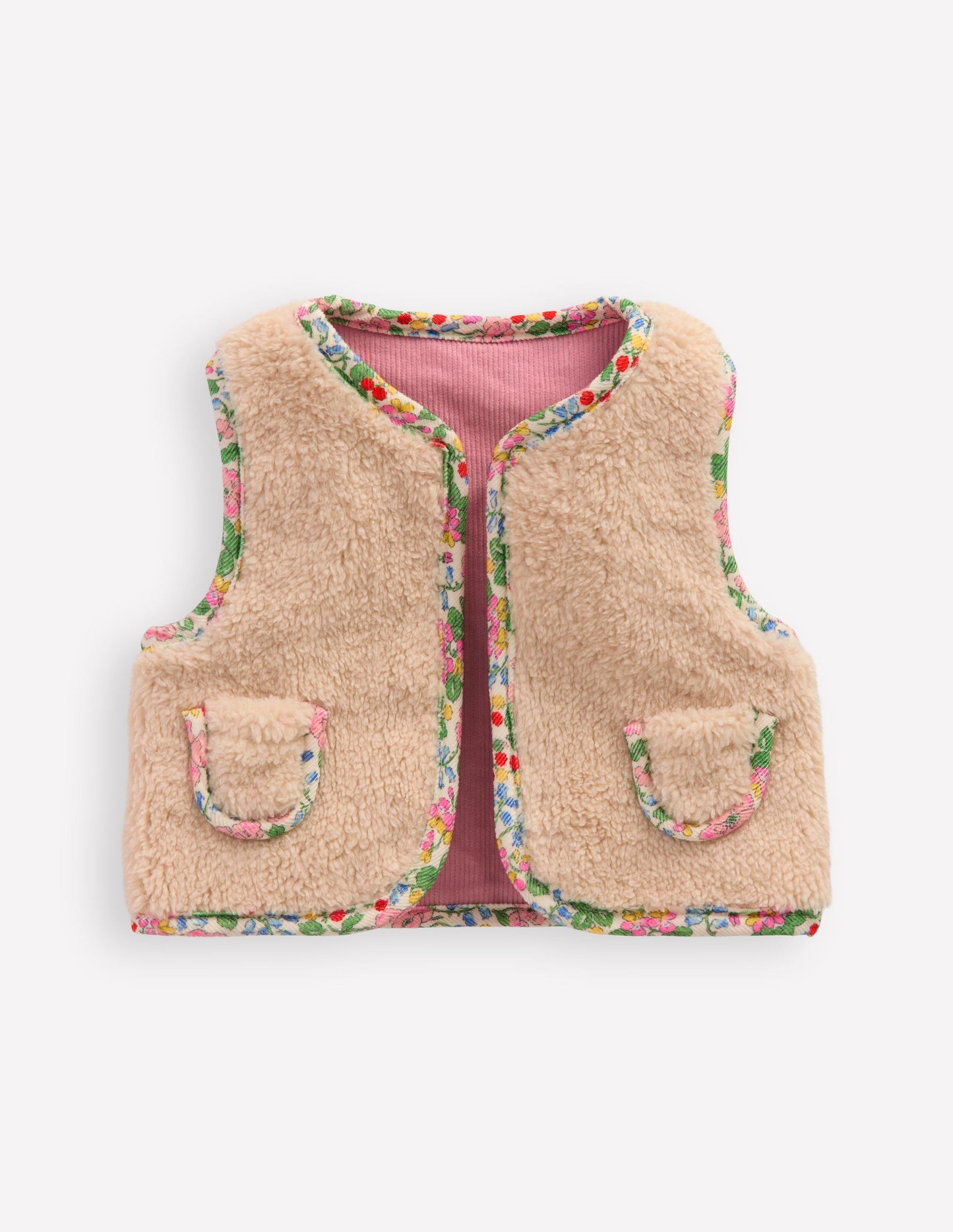 Reversible Embroidered Gilet-Zephyr/Coconut Milk