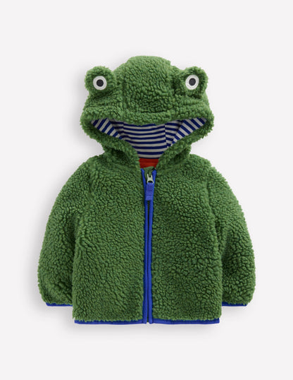 Boys Novelty Cosy Borg Jacket-Broccoli Green Frog-1