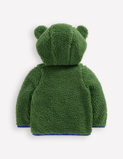 Boys Novelty Cosy Borg Jacket-Broccoli Green Frog-2