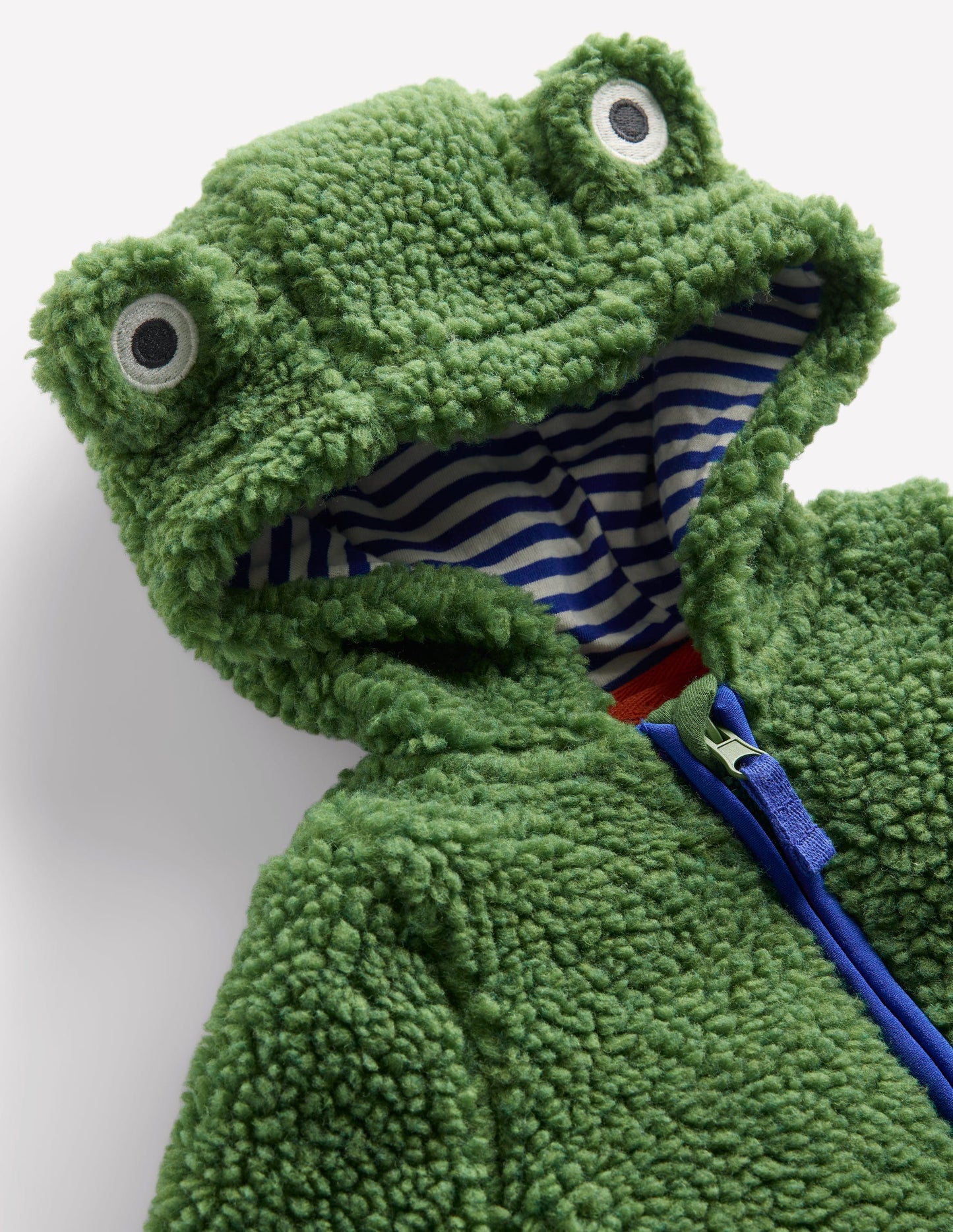 Boys Novelty Cosy Borg Jacket-Broccoli Green Frog