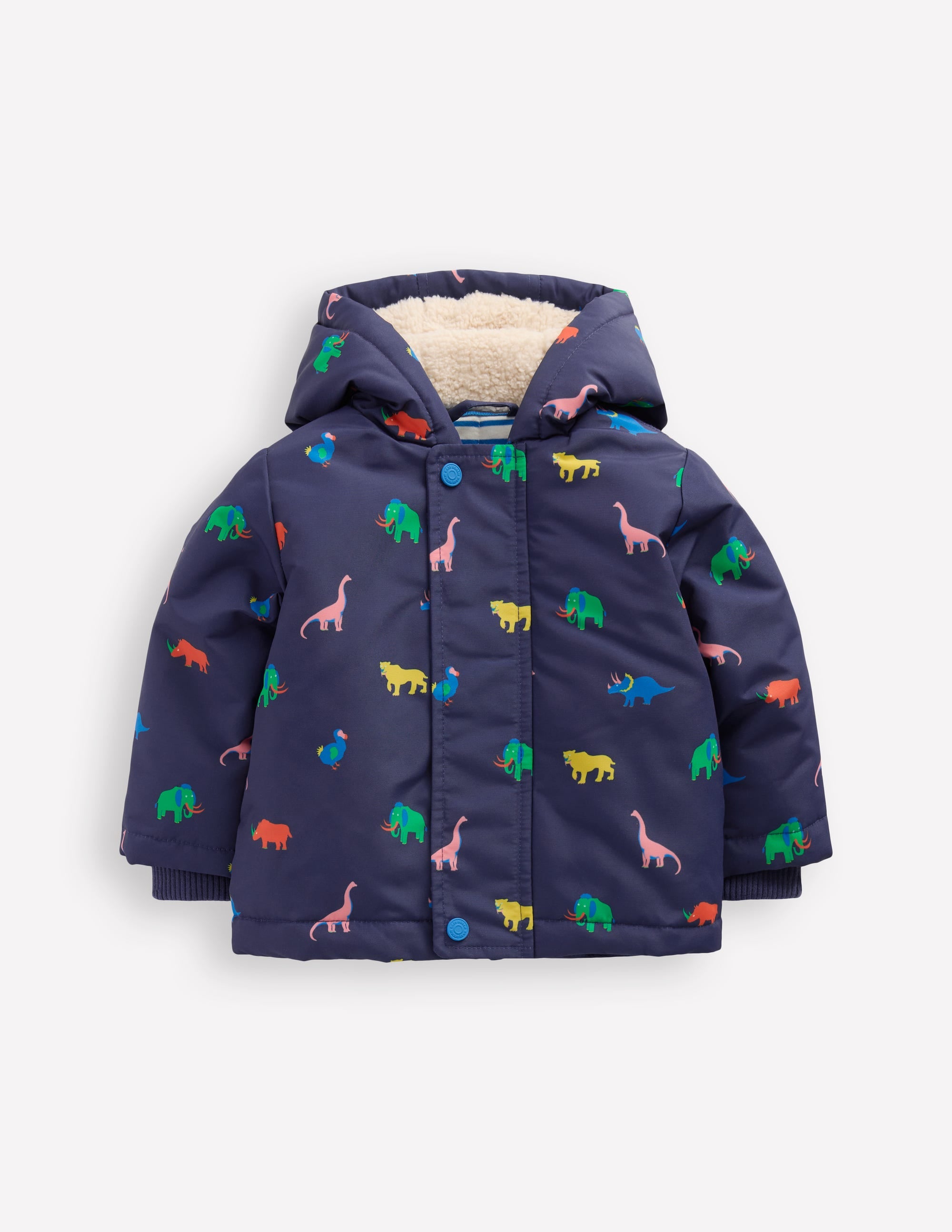 3-in-1 Shower Resistant Coat-Navy Prehistoric Print - Image 1