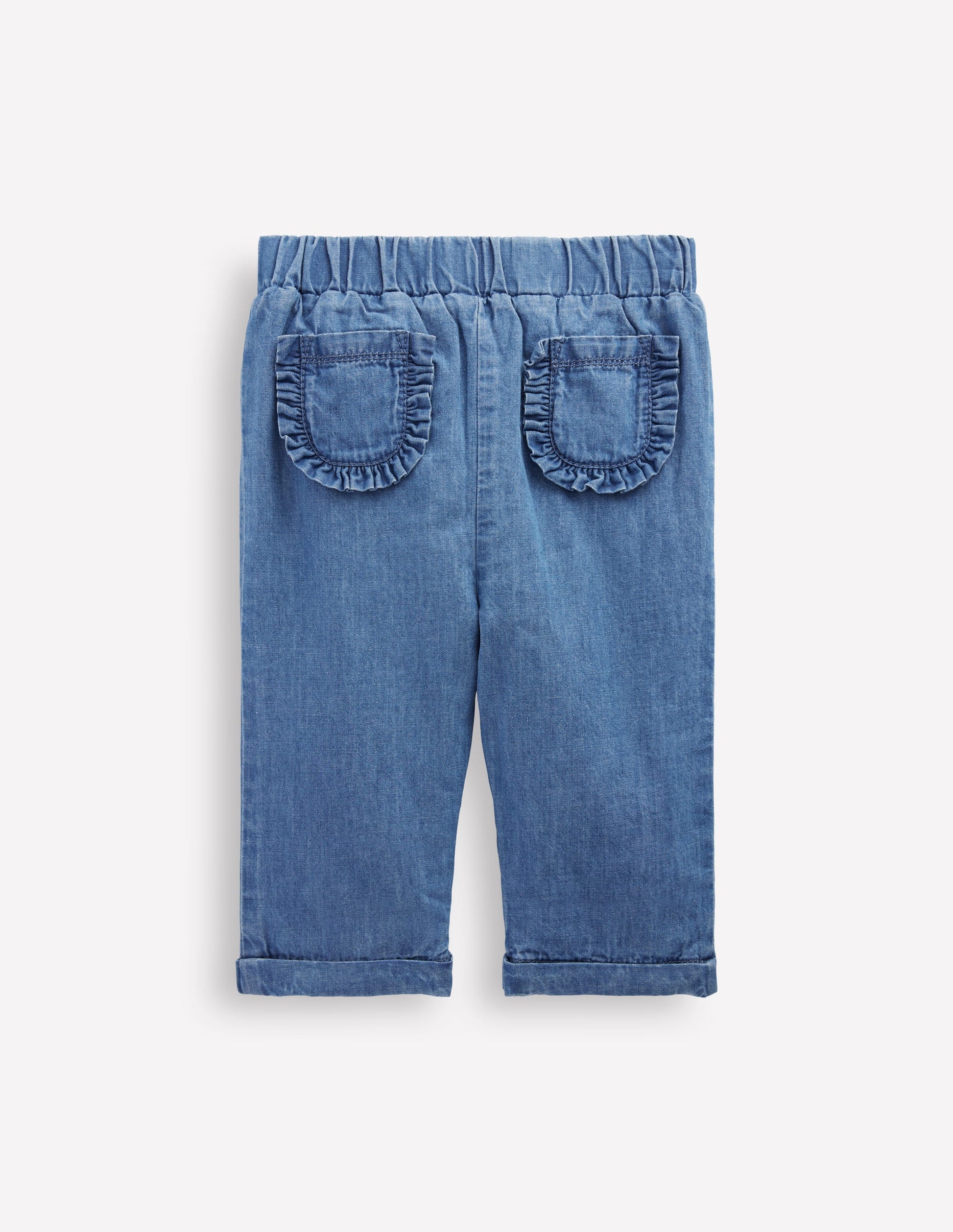 Cosy Lined Trousers-Blue Chambray-2