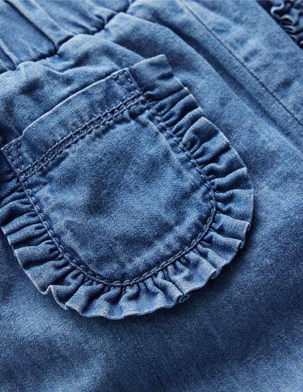 Cosy Lined Trousers-Blue Chambray