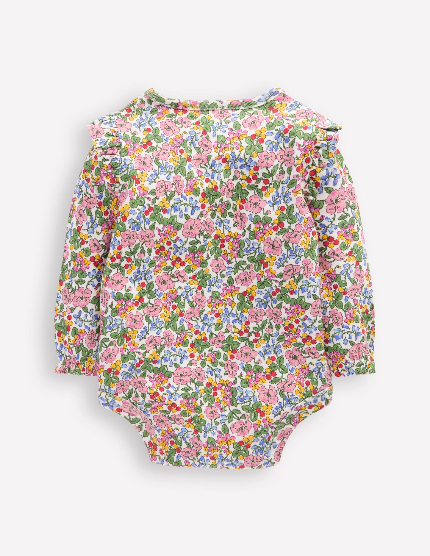 Frill Shoulder Body-Soft Ivory Berry Floral