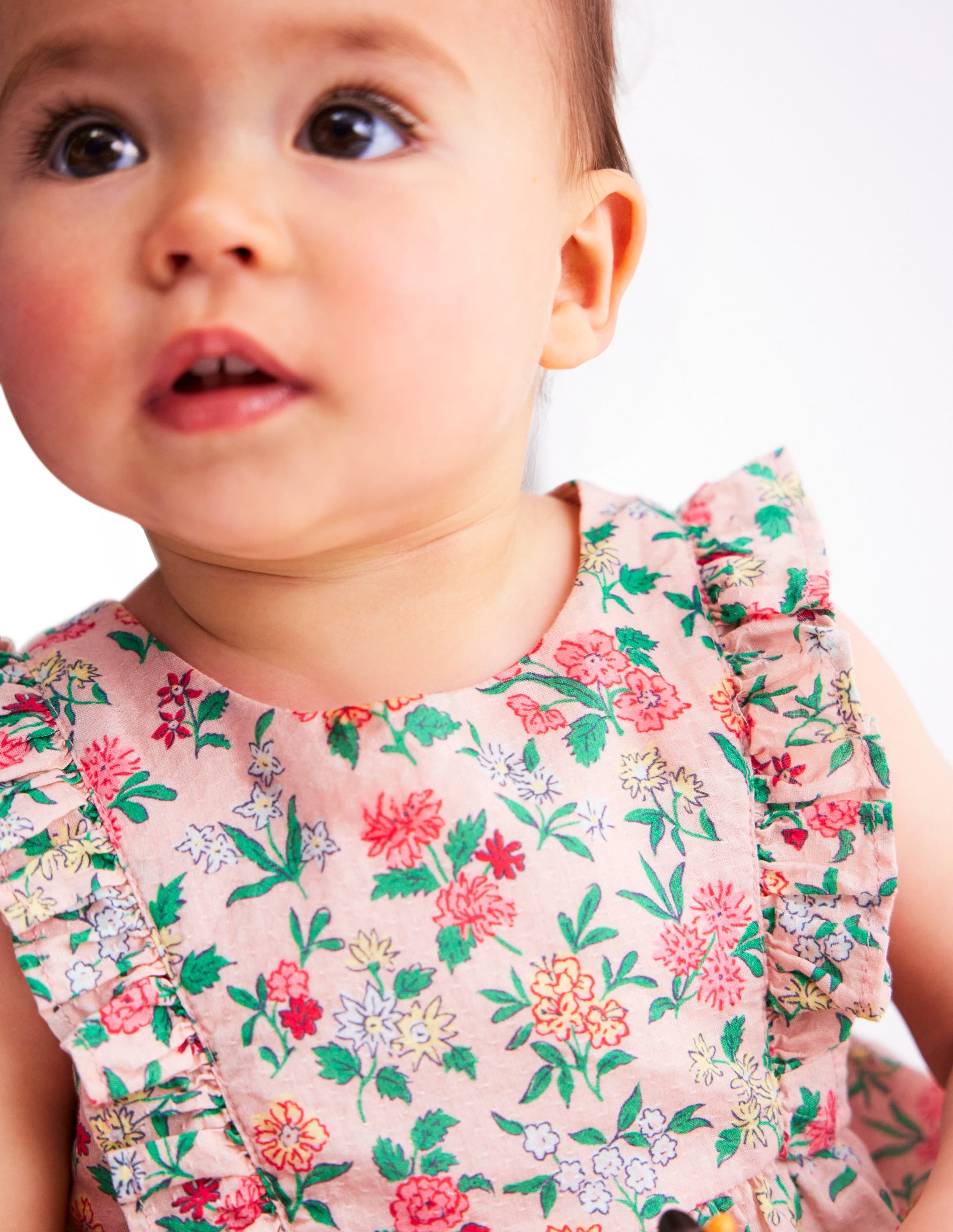 Frilly Pinny Dress-Chalk Pink Garden Ditsy - Image 5