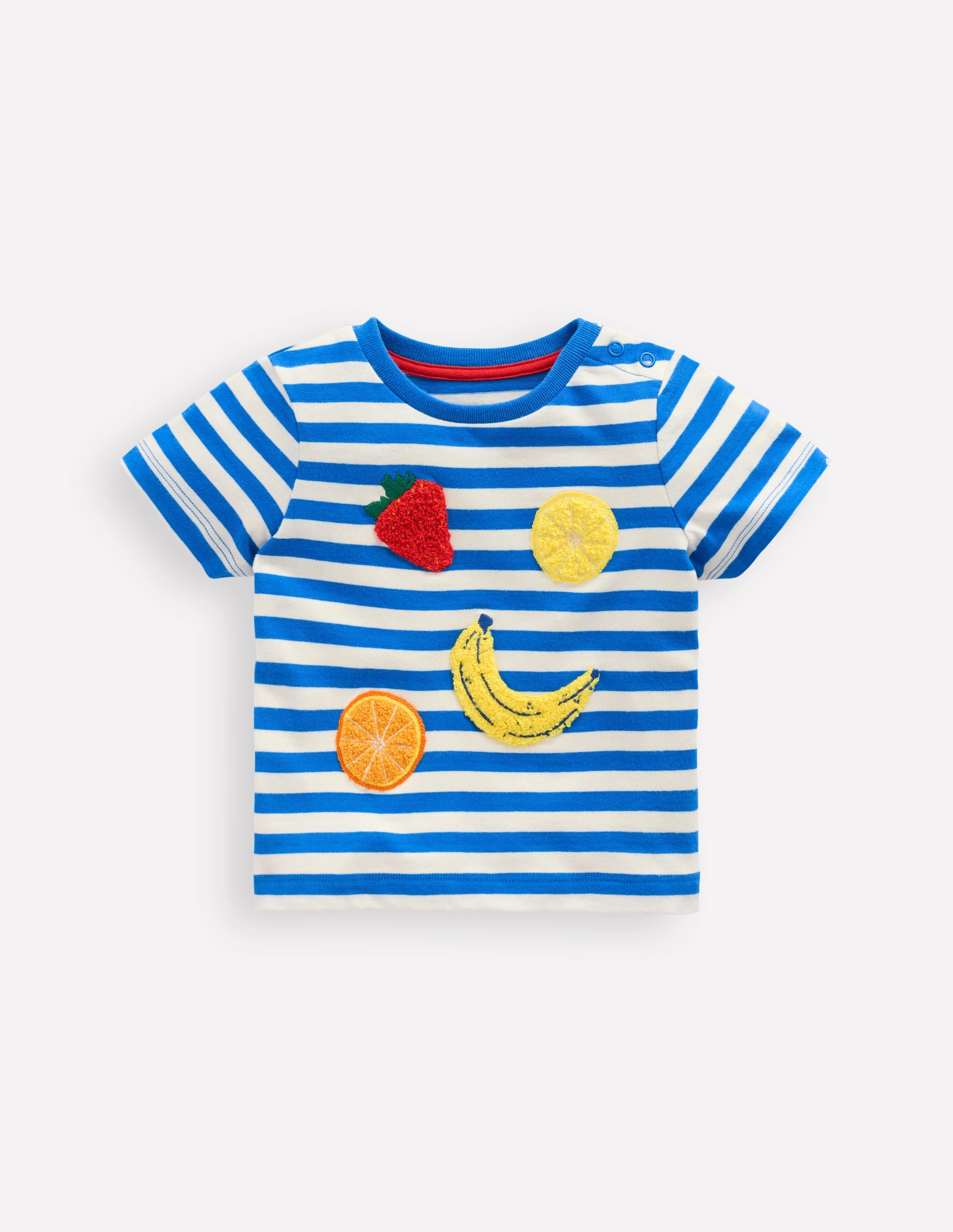 Logo Interest T-Shirt-Blue Stripe Fruit - Image 3