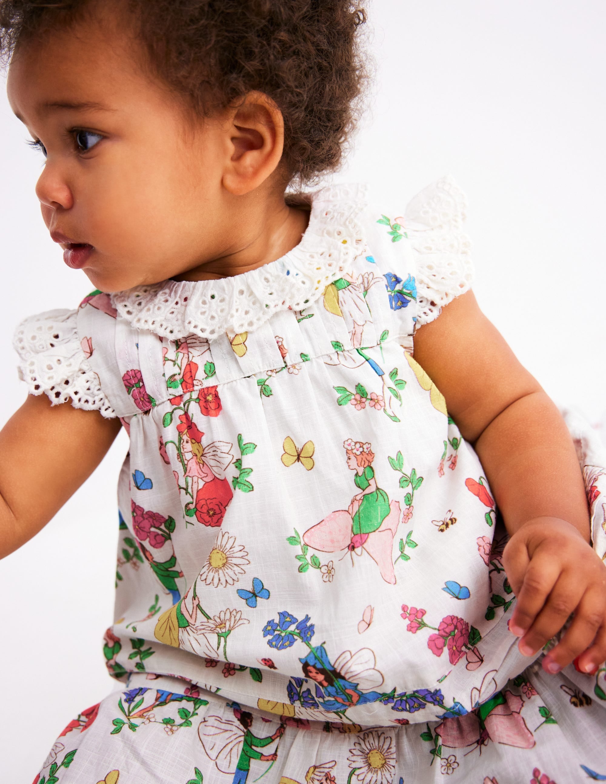 Broderie Ruffle Dress-Coconut Milk Fairies - Image 2