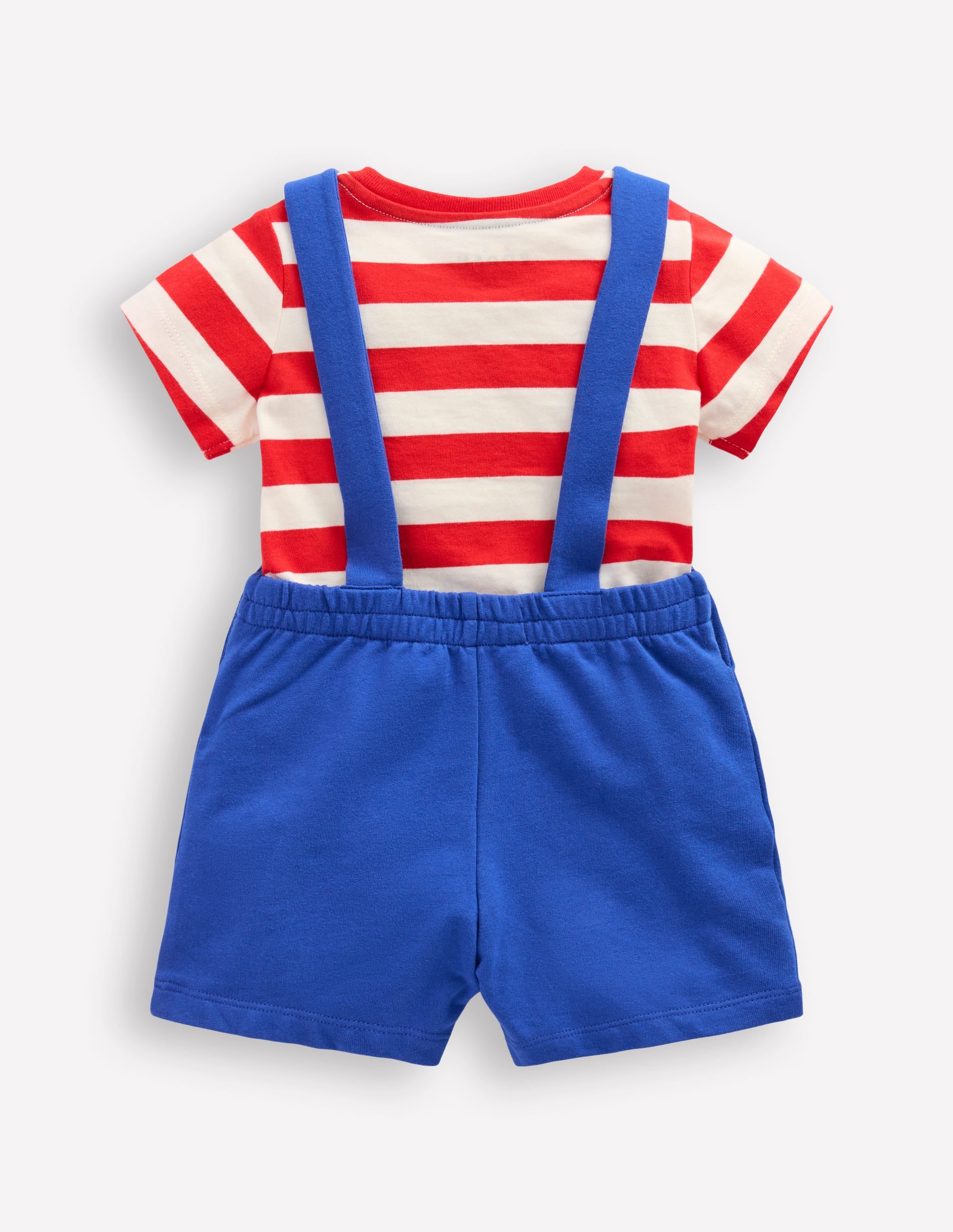 Boucle Jersey Dungaree Set-Navy Fruit - Image 5