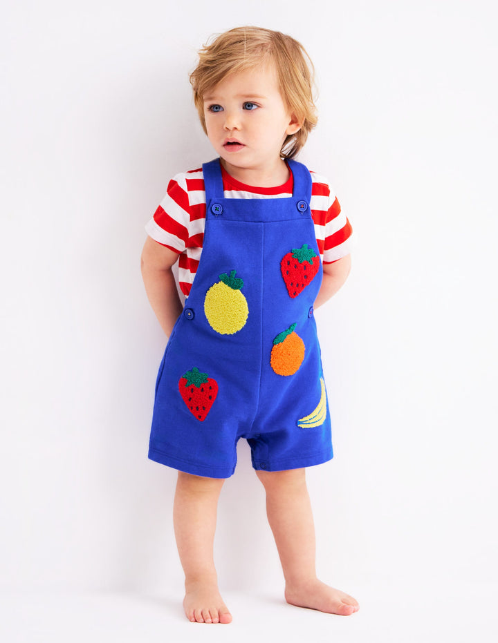 Boucle Jersey Dungaree Set-Navy Fruit