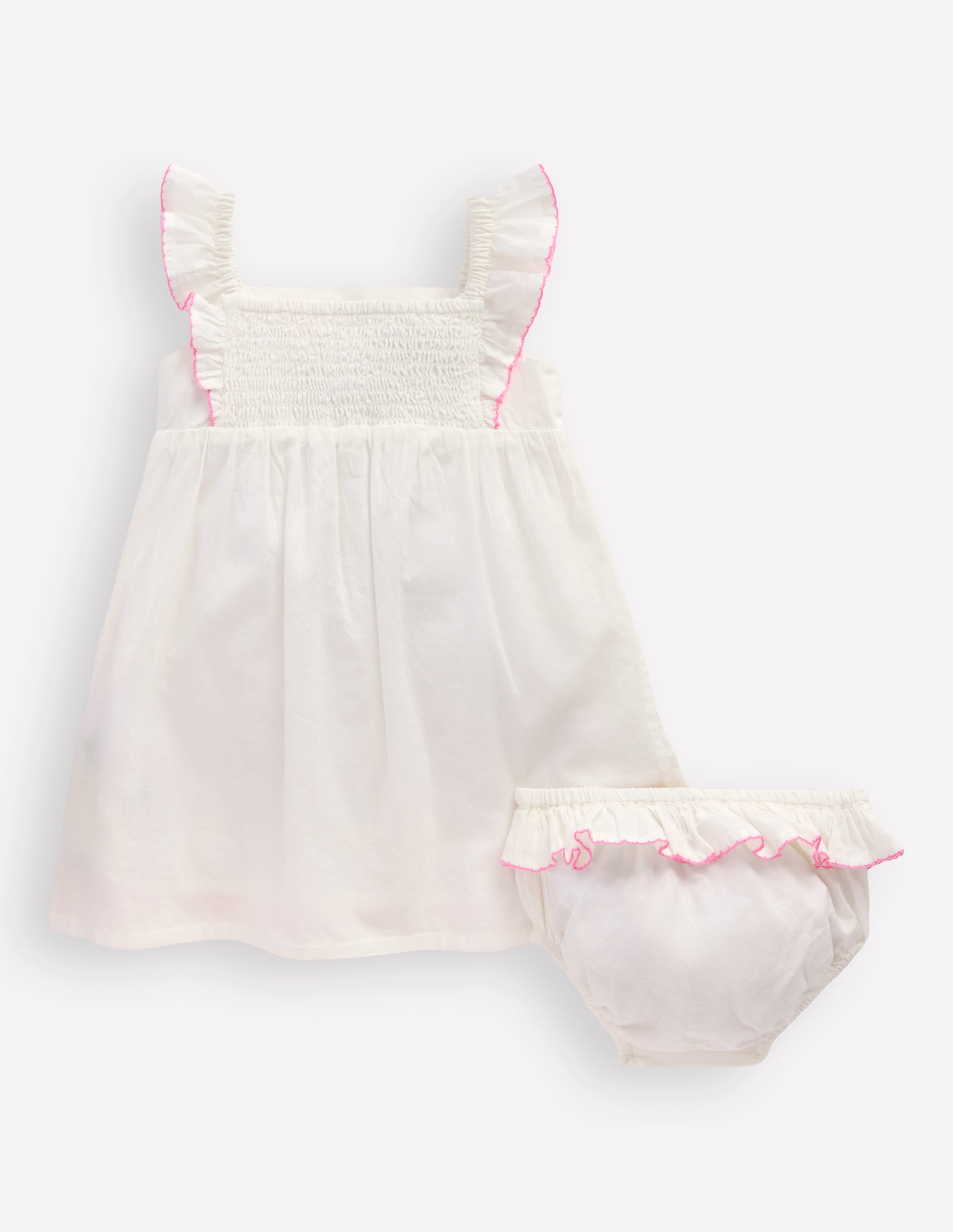Appliqué Ruffle Dress-Soft Ivory Fruit - Image 5