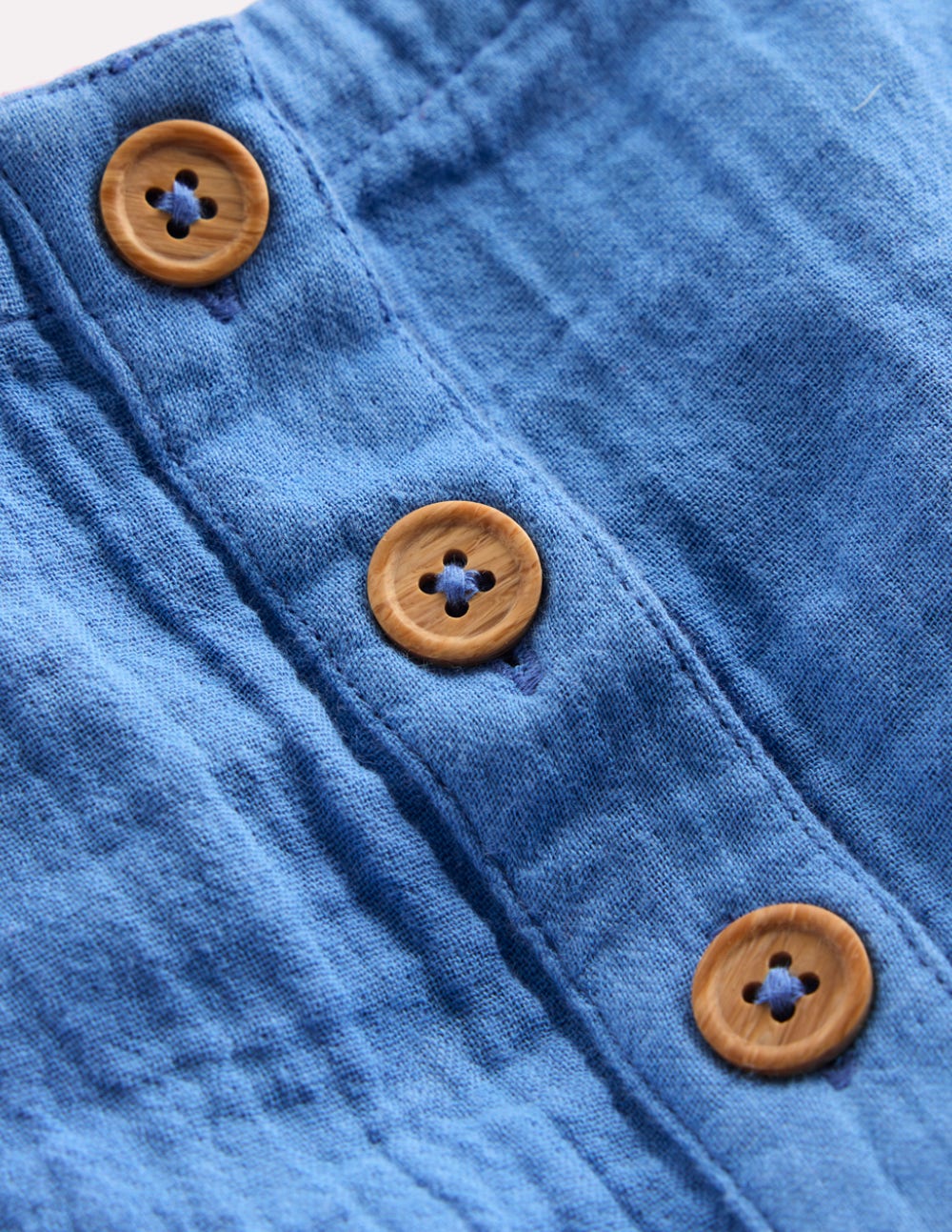 Double Cloth Dungaree Set-Peacock Plume Blue Fruit - Image 6
