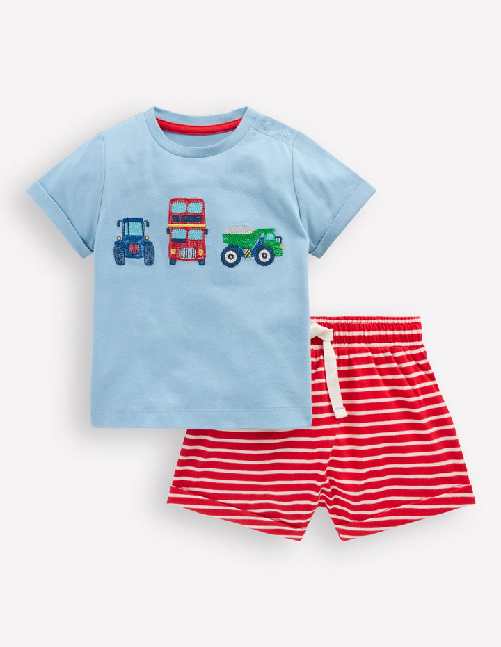 Superstitch Jersey Short Set-Blue Transport Set