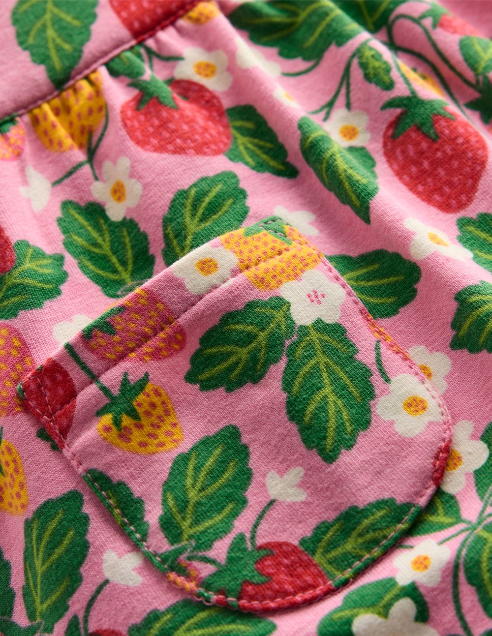 Short Sleeve Dungaree Set-Strawberry Patch - Image 3