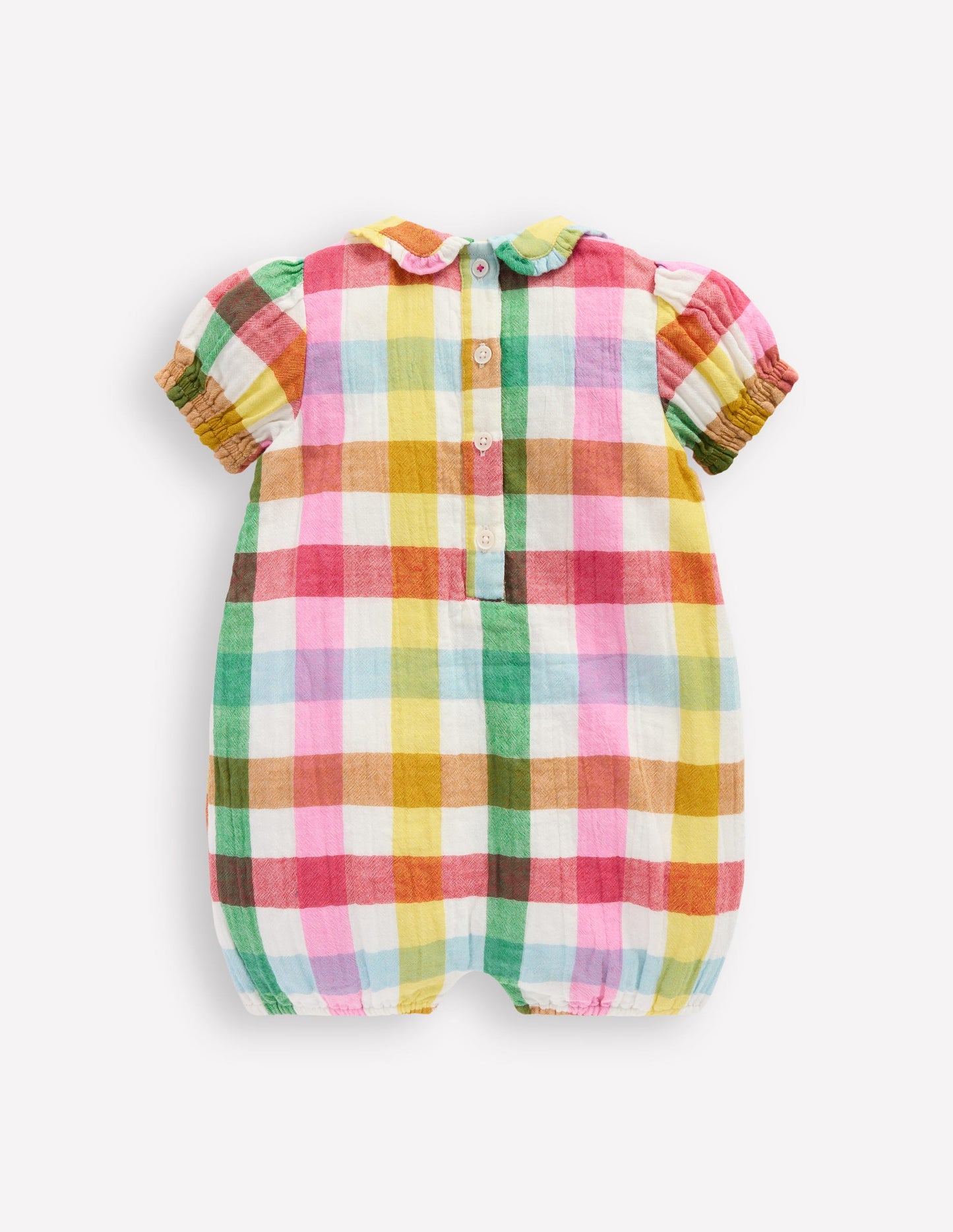 Double Cloth Romper-Multi Check