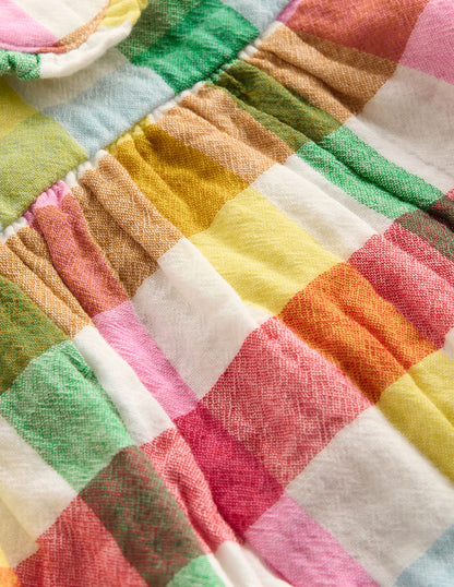 Double Cloth Romper-Multi Check-3