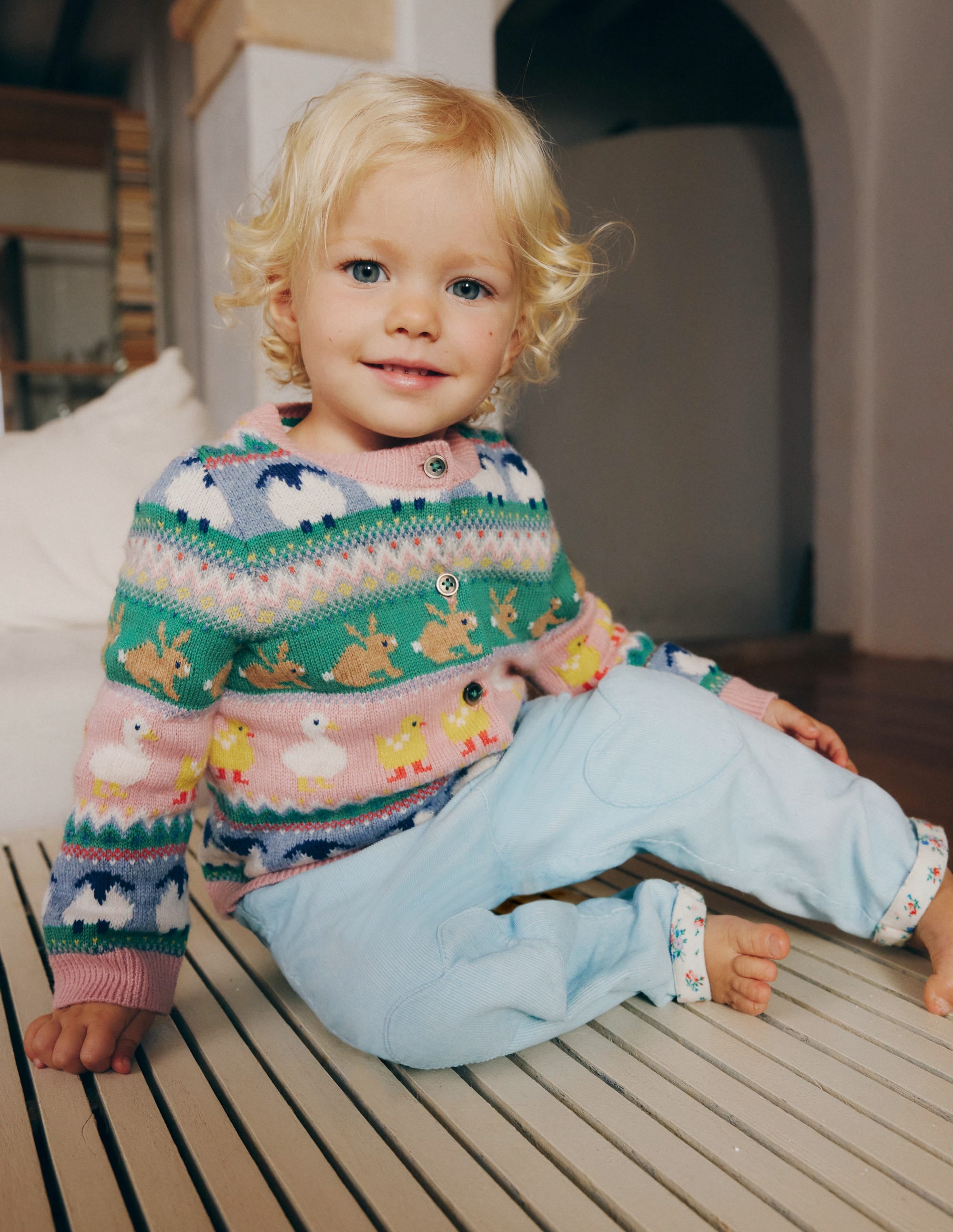 Edie Fair Isle Cardigan-Multi Easter Fair Isle - Image 4
