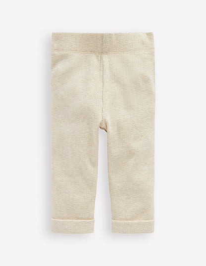 Ribbed Marl Leggings-Oatmeal Marl-1