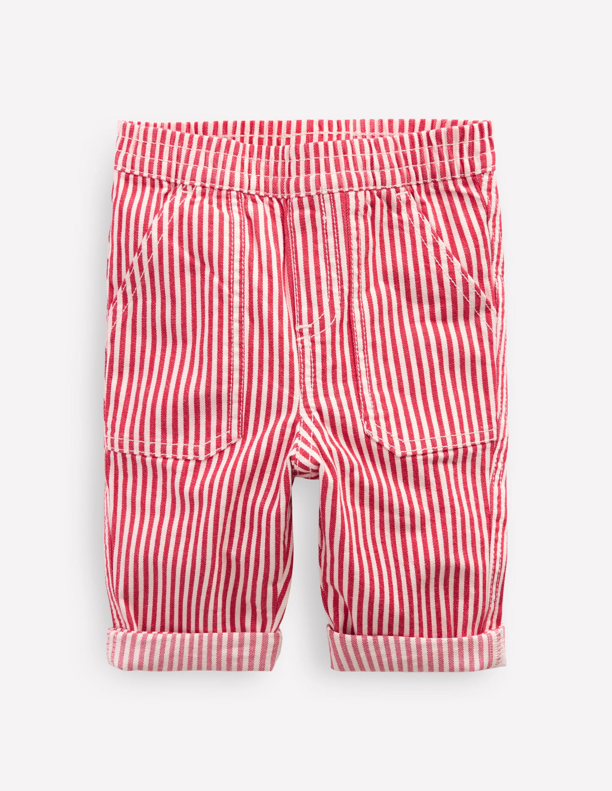 Woven Pull Ons-Soft Ivory/Poppy Red - Image 1